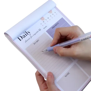 Може да се откъсне Планирайте тази лепкава бележка Бюрото на Notepad Office График на тази книга за бележки Бележници и дневници Grid Notebook Journal