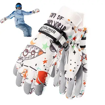 Момчета Ръкавици за сняг Водоустойчиви ръкавици Сноуборд ръкавици Зимни ръкавици Сноуборд ръкавици Ветроупорни топли зимни ръкавици за открито