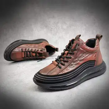 Мъже Вулканизирани обувки 2023 Мода Луксозен крокодилски печат Ежедневни маратонки Комфортна спортна платформа Мъжки обувки Tenis Masculino