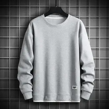 Мъжка дънна риза Уютна мъжка вафлена текстура Суитчъри Меки топли пуловери за есен Зимни улични облекла Мода в средна дължина