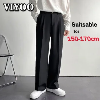 Мъжки Chinos бял Y2K улично облекло официални дрехи шивашки костюм панталони твърди торбести широк крак прави панталони за жени мъж