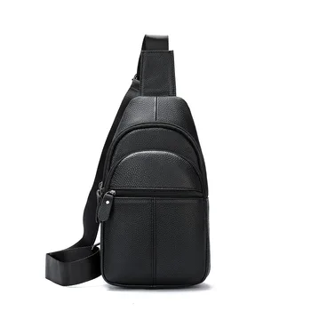 Мъжки Crossbody чанти естествена кожа Мъжка USB чанта за гърди Дизайнерска чанта за рамо Чанти за рамо Диагонален пакет Назад Пакет Пътуване