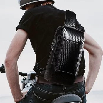 Мъжки анти-кражба PU мотоциклет многофункционални едно рамо спортни случайни малка чанта crossbody чанта водоустойчив гърдите чанти Q279