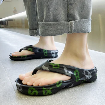 Мъжки джапанки 2023 Летни външни мъжки ежедневни плажни обувки Open Toe платформа слайдове Обувки за мъже Мода Мъже EVA чехли