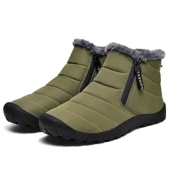 Мъжки момчета минус 40 градуса памучни обувки мъжки зимни кожи интегрирани външни руно облицовани топли снежни ботуши