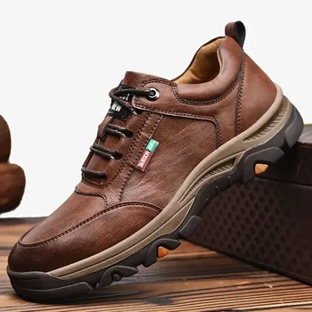 Мъжки обувки 2024 Нова мода Есен и Зима Мъж Открит спорт Туристически обувки Мъже Ежедневни бизнес обувки Zapatos para Hombres