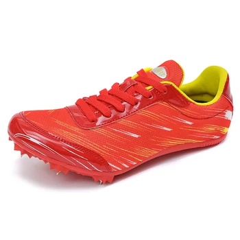Мъжки обувки за лека атлетика Дамски шипове Маратонки Спортист Бягане обучение Лек състезателен мач Spike спортни обувки плюс размер 35-45