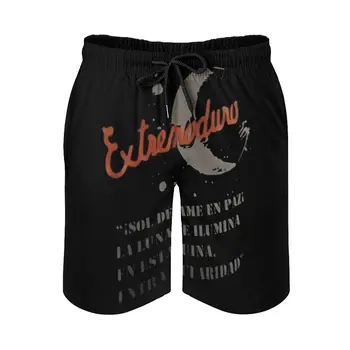 Мъжки плажни шорти аниме причинно-следствена Fondo Extremoduro дишаща бързо суха творчески спортни регулируеми шнур хлабав ластик Хавай