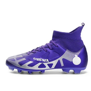 Най-новите висококачествени FG/TF мъжки футболни обувки унисекс противоплъзгащи футболни ботуши висококачествени детски тревни игрища за обучение на футболни маратонки