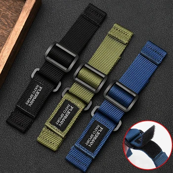 Найлонова лента за часовници на открито спортна каишка гривна за Seiko 20mm 22mm 24mm Мъжка каишка за часовник черна армиязелено синьо Гривна за маншет