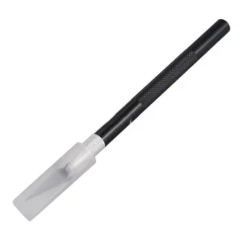 Неплъзгащ се метален скалпел Инструменти за ножове Комплект ножове за рязане Гравиране на занаятчийски ножове + 5бр Остриета Мобилен телефон PCB DIY инструмент