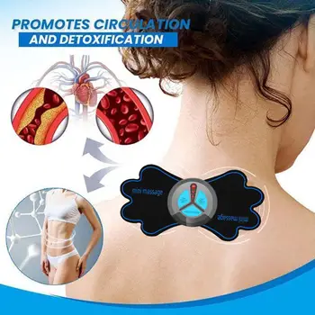Нов EMS масажор за врата Мини електрически импулс цервикална болка масажор подложки тяло микро-ток гръбначния стълб масаж мускулен пулс облекчение G7S7