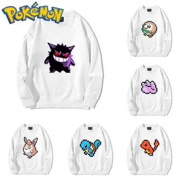 Нов Pokemon пролетен пуловер хип-хоп мъжки дамски мода мъжки свободни върхове случайни улично облекло пуловер пуловери екипажа пиксел сладък