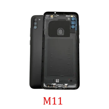 Нов калъф за задния капак за Samsung Galaxy M11 M115F M115 Оригинален корпус на телефона Шаси рамка заден панел с части за обектива на камерата