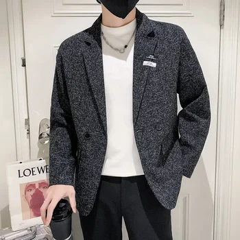 Нов мъжки малък аромат Casual Fashion Gentleman Everything Trend Корейска версия на британския стил Senior Sense Loose Blazer