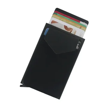 Нов притежател на кредитна карта чанта Автоматичен калъф за натискане с капак за карти ID Смарт карта притежател Мода Мини портфейл мода