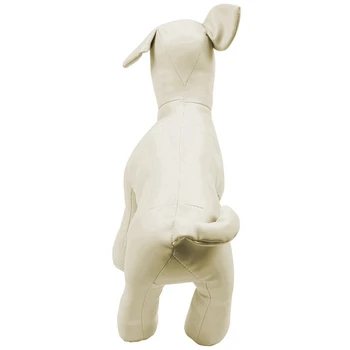 Нова 3X кожа куче манекени изправено положение куче модели играчки Pet Animal Shop дисплей манекен бял S