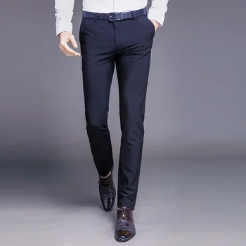 Нова мода високо качество мъжки костюм панталони направо пролет есента дълго мъжки класически бизнес случайни панталони тънък годни пълна дължина
