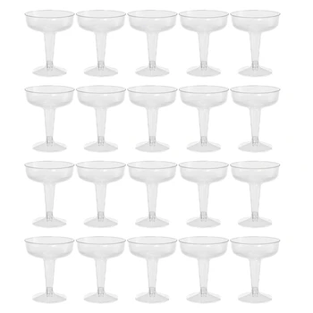 Нова пластмасова шампанско флейти за еднократна употреба - 20Pcs Clear пластмасови чаши за шампанско за партита Clear пластмасова чаша
