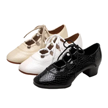 Нови дамски модерни обувки за учители на открито гумени меки дънни танцови обувки маратонки черни бели танго салса обувки за практика 5см