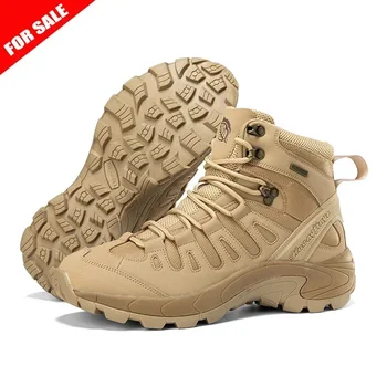 Нови обувки военни тактически мъжки ботуши специални сили кожа пустиня борба глезена обувка армия мъжки обувки плюс размер 40-47