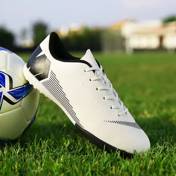 Нови професионални мъжки обувки за трева Детски външни дълги шипове Футболни обувки Момчета AG / TF Soccer Cleats Мъжки маратонки за футзал