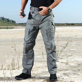 Нови тактически карго панталони мъжки SWAT бойни военни панталони мъжки ежедневни памук мулти-джоб прав тънък панталон IX2 пролет есен