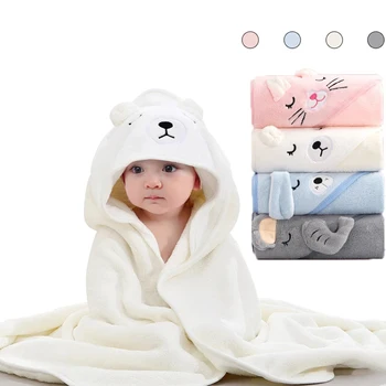 Ново бебе и малко дете качулка кърпа новородено халат супер мека кърпа за баня одеяло топло спане пелена чанта бебе момче и момиче