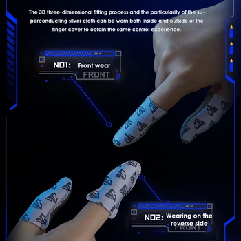 Обновени ръкавици за пръсти за игри с кутия Дишащи пръсти за PUBG Мобилни игри Ултра-тънък ръкав с пръсти Аксесоари