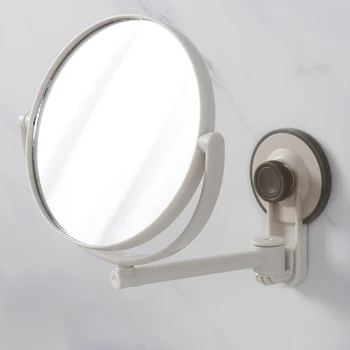 Огледало за баня Козметично огледало 1X/3X Увеличение Смукателна чаша Регулируемо огледало за грим Двустранно огледало за баня