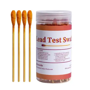 Оловни тестови ленти 30pcs тестови тампони Instant Lead Test Kit Instant Lead Test Kit за всички боядисани повърхности Керамика Чинии Метал