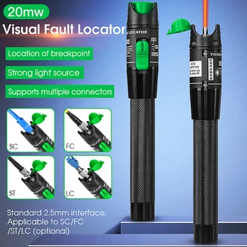 Оптичен VFL COMPTYCO 20MW визуален локатор на неизправности Оптичен кабелен тестер Червена светлина тип писалка SC / FC / ST Безплатна доставка