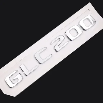 Оригинален размер 1:1 Задна опашка на автомобила Емблема Брой букви Стикер за кола за Mercedes Benz GLC200 GLC 200 хром сребро/ матово черно