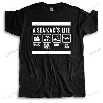 Памучна тениска лятна мъжка тениска с къс ръкав Print Super a seaman life captain nautic ocean sea women унисекс тениска