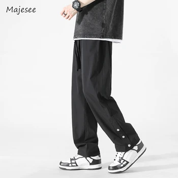 Панталони Мъже Ежедневни Летни Младежка жизненост Популярни Японски стил Мода Улично облекло Пълна дължина Всички мач Harajuku Мъже Прост