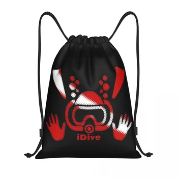 Персонализирана IDive водолазен флаг Водолазна чанта за шнур Жени Мъже Лек водолаз Спортна фитнес раница за съхранение