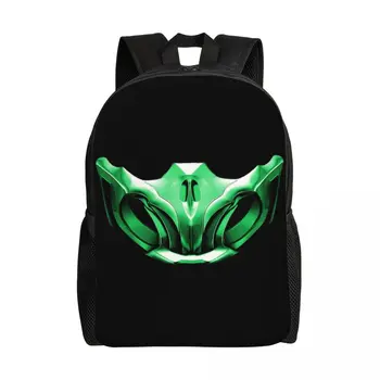 Персонализирана зелена раница Mortal Kombat Scorpion Жени Мъже Мода Bookbag за училище колеж MKX бойна игра чанти