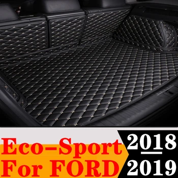 Персонализирана пълна постелка за багажник за кола за FORD EcoSport 2019 2018 Задна товарна облицовка опашка багажник тава багаж подложка авто превозни средства килим части