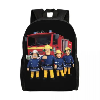 Персонализирани пожарникари Сам раници жени мъже мода bookbag за училище колеж карикатура пожарникар чанти