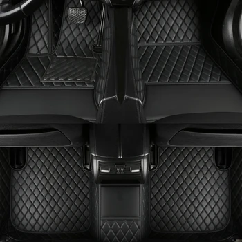 Персонализирани стелки за кола за Volkswagen Vw Sharan 7 Seat 2012-2019 година интериорни аксесоари за автомобили килим изкуствена кожа
