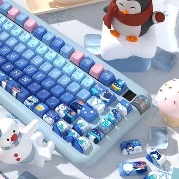 Пингвин и зимни клавиши MDA профил сладък персонализиран петстранен сублимация PBT механична клавиатура Keycap