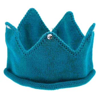 Плетене корона шапка декоративни бебе корона шапка малко дете корона шапка рожден ден парти корона шапка