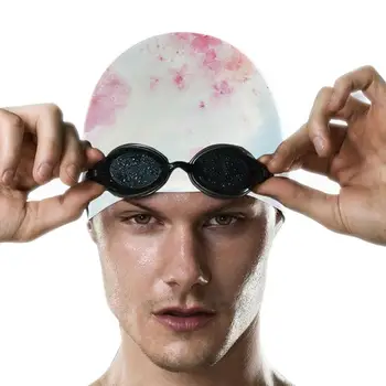 Плувни шапки за жени Мъже Висока еластичност Дебели силиконови шапки за къпане 3D удобна трайна защита на ушите за