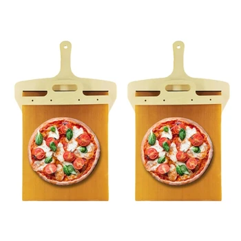 Плъзгаща се лопата за пица с дръжка Плъзгаща се лопата за пица Дървен плъзгач за прехвърляне на пица Плъзгач за пица Peel, Pizza Peel