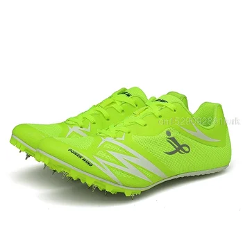 Плюс размер 35-44 Track шипове обувки за мъже жени лека атлетика шип обувки дишаща мека маратонки Unisex поле маратонки