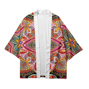 Плюс размер XXS-6XL 5XL 4XL хлабав черен японски плаж жилетка азиатски жени Harajuku кимоно косплей върховете блуза юката облекло