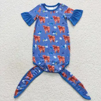 Последна актуализация RTS Highland крава бебета едно парче бутикови бебешки цветни рокли новородено спално облекло
