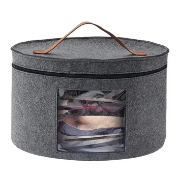 Прозрачни дрехи с носещ прозорец за кутии Филцова чанта случай Капаци за пътуване Съхранение Преносими външни одеяла с кръгла шапка