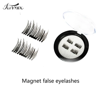 Професионални 3D единични магнитни мигли за многократна употреба Естествени без лепило Фалшиви фалшиви мигли за очи Разширение Ръчно изработени 4PCS