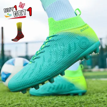 Професионални футболни обувки TF / FG тренировъчна трева Футболни обувки на открито Мъже Жени Възрастен тийнейджър Неплъзгащи се футболни клинове Маратонки